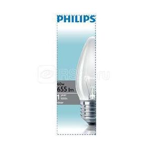 Лампа накаливания Stan 60Вт E27 230В B35 CL 1CT/10X10F Philips 921501544237