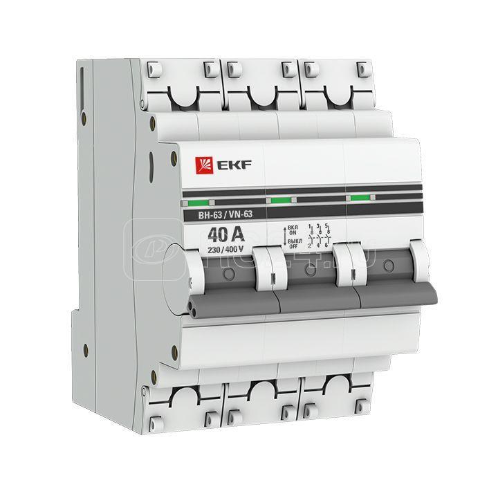 Выключатель нагрузки 3п 40А ВН-63 PROxima EKF SL63-3-40-pro - фото 1 - id-p80103285