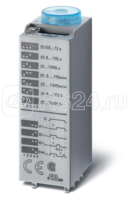 Таймер миниатюрный мультифункциональный (AI DI SW GI) монтаж в розетку 48В AC/DC 4CO 7А регулировка времени 0.05с…100ч IP40 в комплекте металлич.