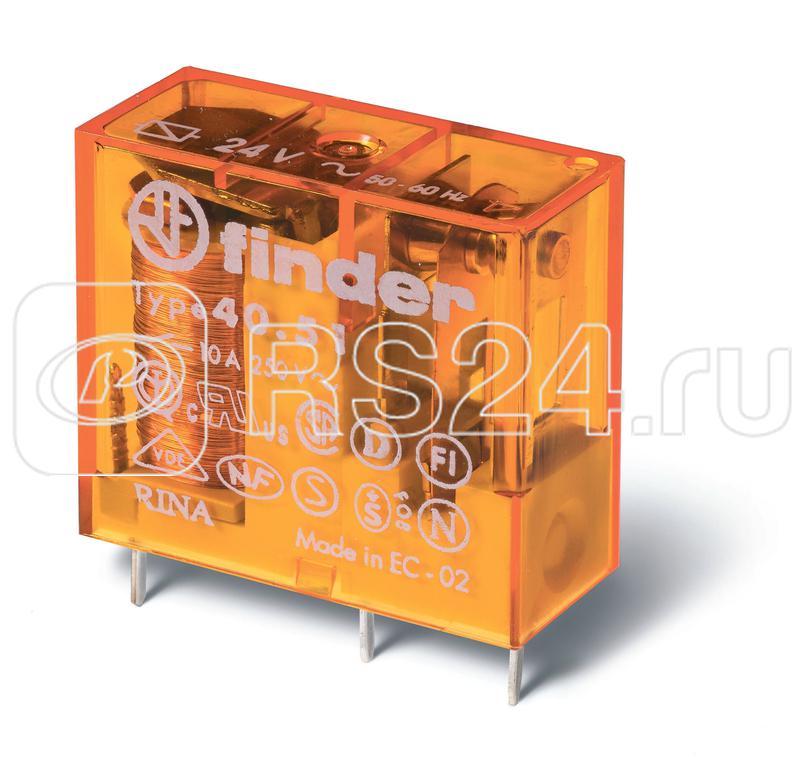 Реле электромеханическое миниатюрное универсальное монтаж на печатную плату или в розетку выводы с шагом 5мм 1CO 10А AgNi 24В DC RTII FINDER - фото 1 - id-p80106778