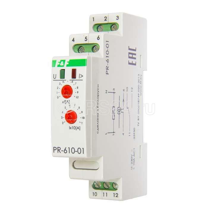 Реле тока РR-610-01 (исп.1 (20-110А); монтаж на DIN-рейке 35мм 230В 10А 1P IP20) F&F EA03.004.001 - фото 1 - id-p80107284