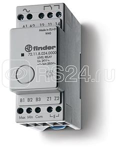 Реле контроля уровня фиксированный диапазон чувствительности 150кОм 240В AC выход 1CO 16А модульное 35мм IP20 FINDER 721182400000
