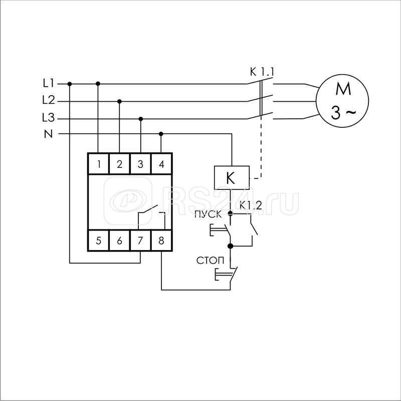 Реле контроля фаз CZF-B (3х400/230+N 8А 1перекл. IP20 монтаж на DIN-рейке) F&F EA04.001.002 - фото 2 - id-p80107315