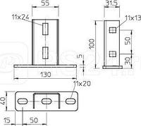 Кронштейн потолочн. для профиля US 3 гор. цинк KU 3 FT OBO 6348874