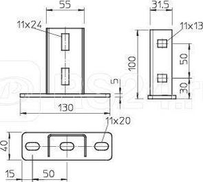 Кронштейн потолочн. для профиля US 3 гор. цинк KU 3 FT OBO 6348874