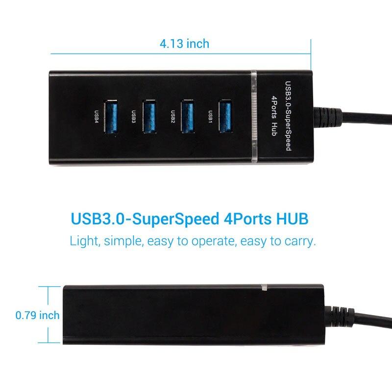 USB Type C хаб на 4 USB-порта с LED индикатором, UH4P - фото 2 - id-p80110655