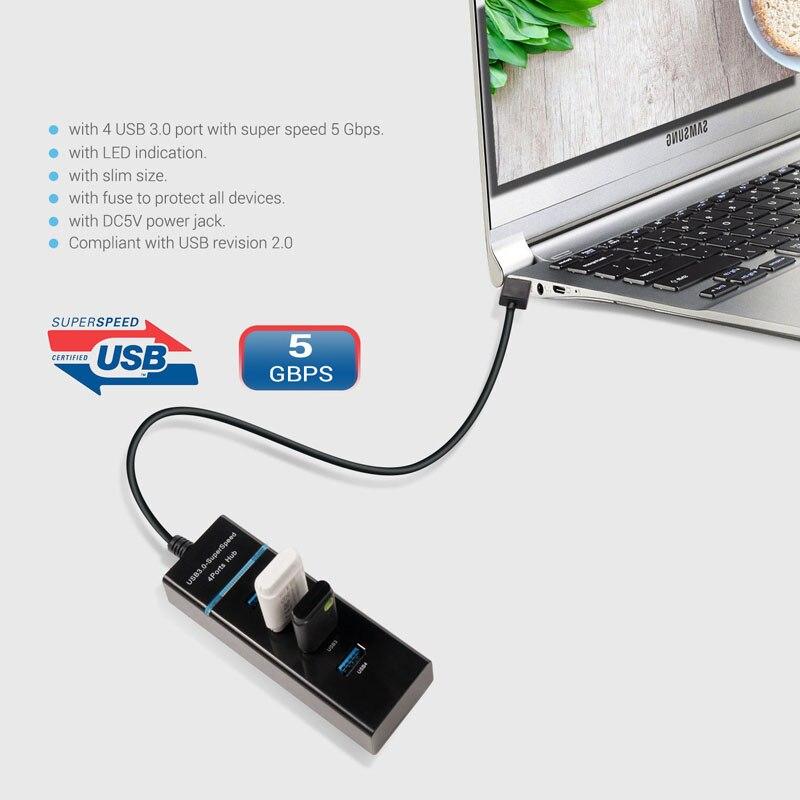 USB Type C хаб на 4 USB-порта с LED индикатором, UH4P - фото 6 - id-p80110655