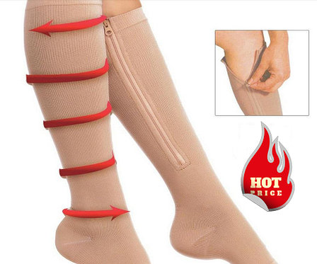 Анитиварикозные гольфы Zip Sox (Зип Сокс) L/XL бежевый. Черная пятница!, фото 2