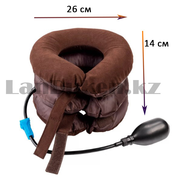 Вытягивающая ортопедическая подушка тройная надувной шейный воротник Cervical neck traction device - фото 3 - id-p80110447