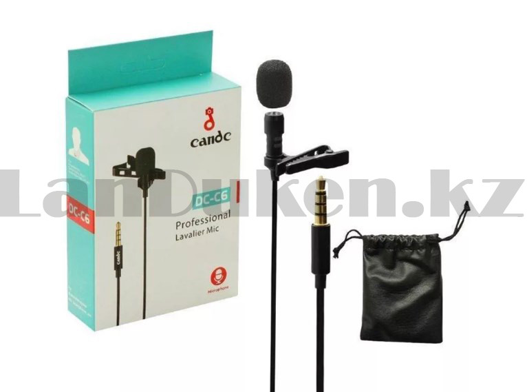 Петличный микрофон конденсаторный линейный вход 3.5 мм длина шнура 3 метра Candс DC-C6 - фото 4 - id-p80125537