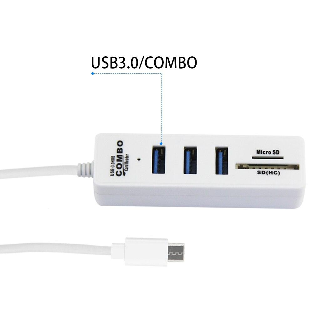 Картридер USB Type C хаб на 3 USB-порта и 2 слота для карт памяти, COMBO 3.0 - фото 4 - id-p80126052