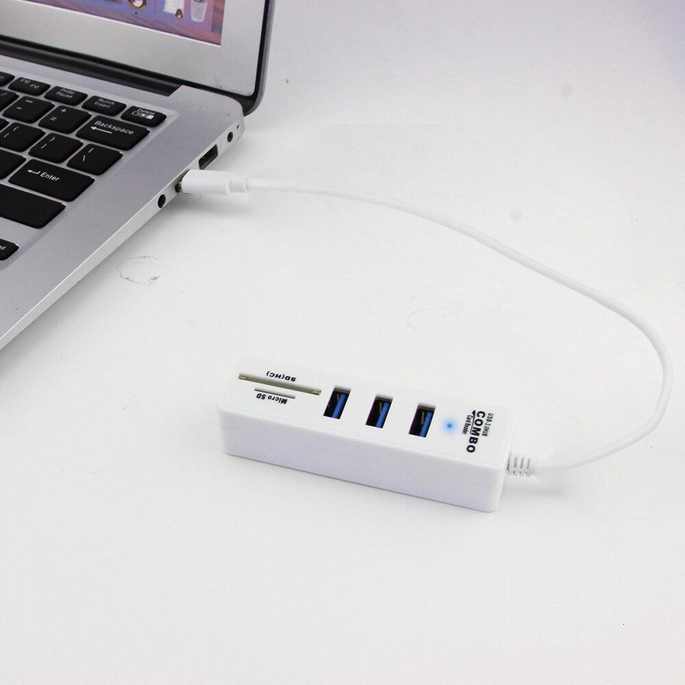 Картридер USB Type C хаб на 3 USB-порта и 2 слота для карт памяти, COMBO 3.0 - фото 6 - id-p80126052