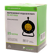 Удлинитель электрический на катушке PowerPlant 25 м, 4 розетки, 3 х 1.5 мм2, 10А, фото 3