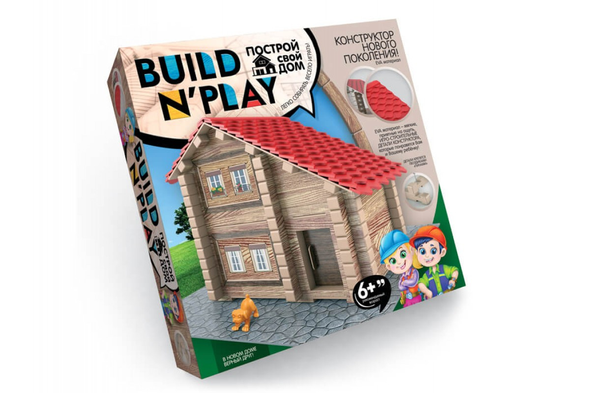 Конструктор из изолона "BUILDNPLAY" Коттедж(6), шт