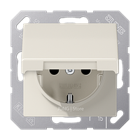 AS500 Розетка с крышкой 2К+З 16 А 250В~, беж.
