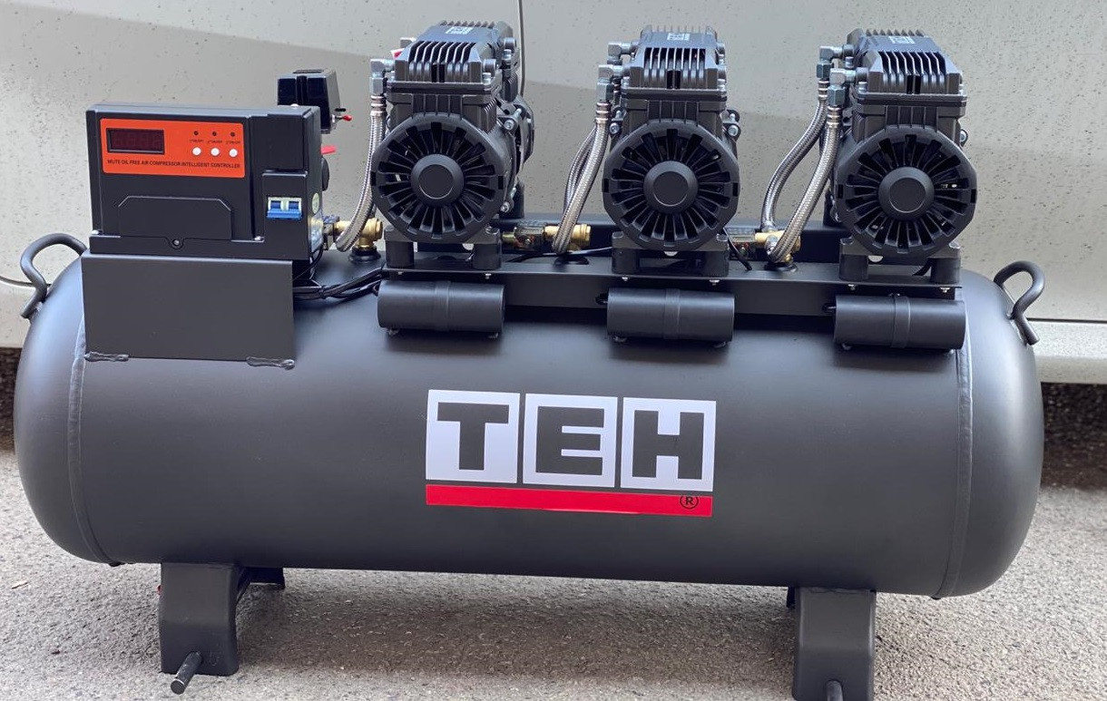 Воздушный бесшумный компрессор, безмасляный TAC 100 L ( 600л/м )