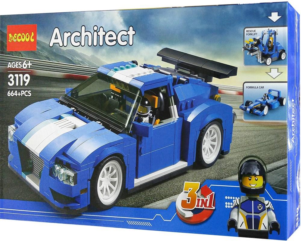 Decool Architect 3119 Конструктор 3 в 1 "Гоночный автомобиль" (Аналог LEGO)