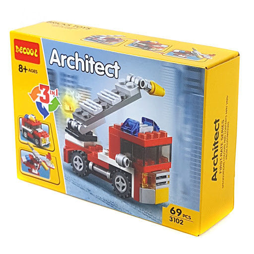 Decool Architect 3102 Конструктор 3 в 1 "Пожарная машина" (Аналог LEGO)