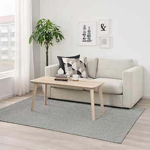 Ковер безворсовый ТИПХЕДЕ серый, белый 155x220 см ИКЕА, IKEA, фото 2