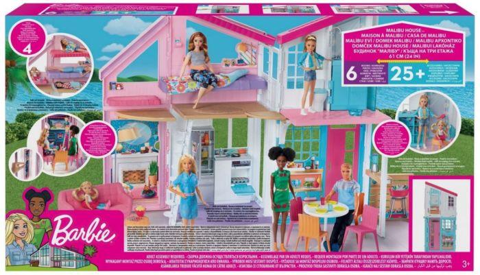 Домик для кукол "Барби" - Дом Малибу, 6 комнат, 25 аксессуаров