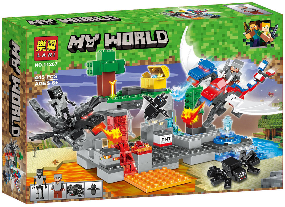 Bela My World 11267 Конструктор "Битва драконов" Майнкрафт (Аналог LEGO)