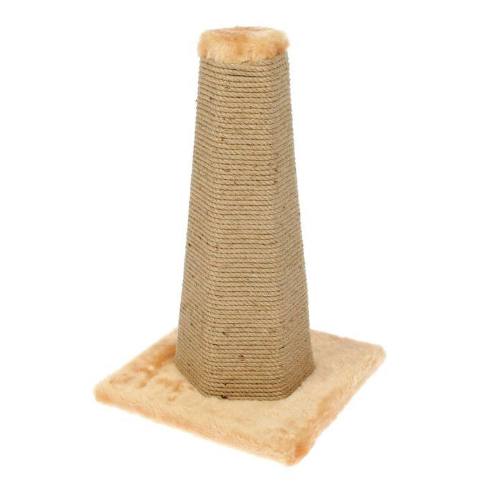 Когтеточка джутовая "Шестигранная пирамида", 30 х 30 х 50 см, микс цветов