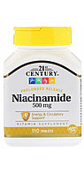 Ниацинамид, 500 мг, Никотинамид 110 таблетка. 21 century
