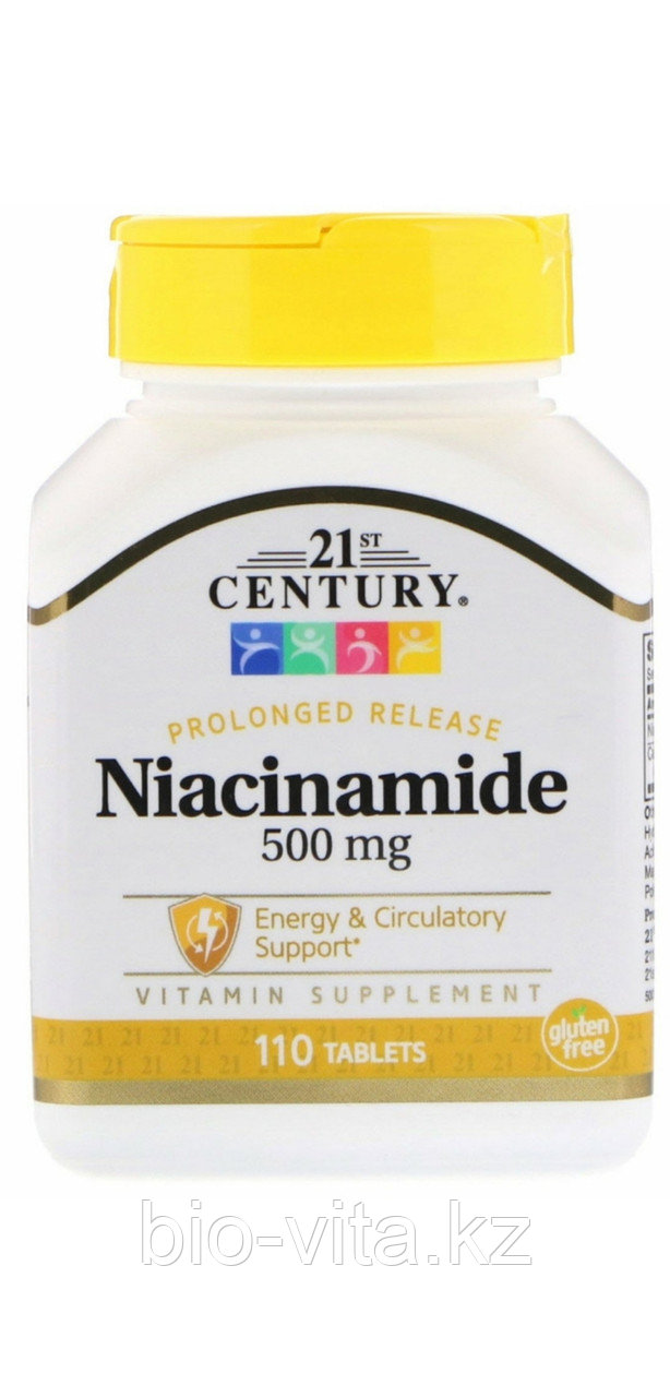 Ниацинамид, 500 мг, Никотинамид 110 таблеток.  21 century