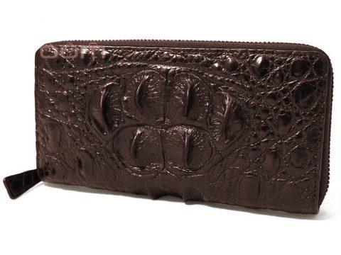 Клатч-портмоне мужской на молнии с эффектом мятой «турецкой» кожи 1809-208 (Шоколадный)