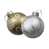 Набор из двух шаров с серебряным орнаментом - фото 3 - id-p80245699