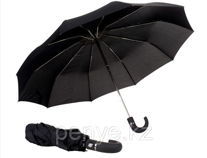 Зонт складной с пластиковым держателем (23"*10) черный - фото 1 - id-p80245820