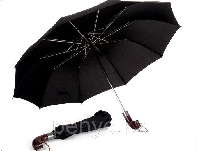 Зонт складной с деревянным держателем (23"*10) - фото 1 - id-p80245821