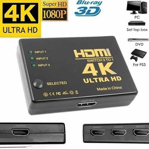 HDMI сплиттер/свитч/Switch 3*1 + пульт (из 3-х HDMI в 1-HDMI) - фото 4 - id-p80247089