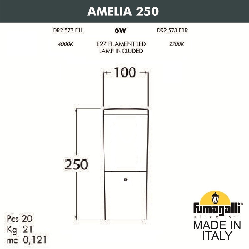 Ландшафтный фонарь FUMAGALLI AMELIA 250 DR2.573.000.AYF1R - фото 2 - id-p77035295