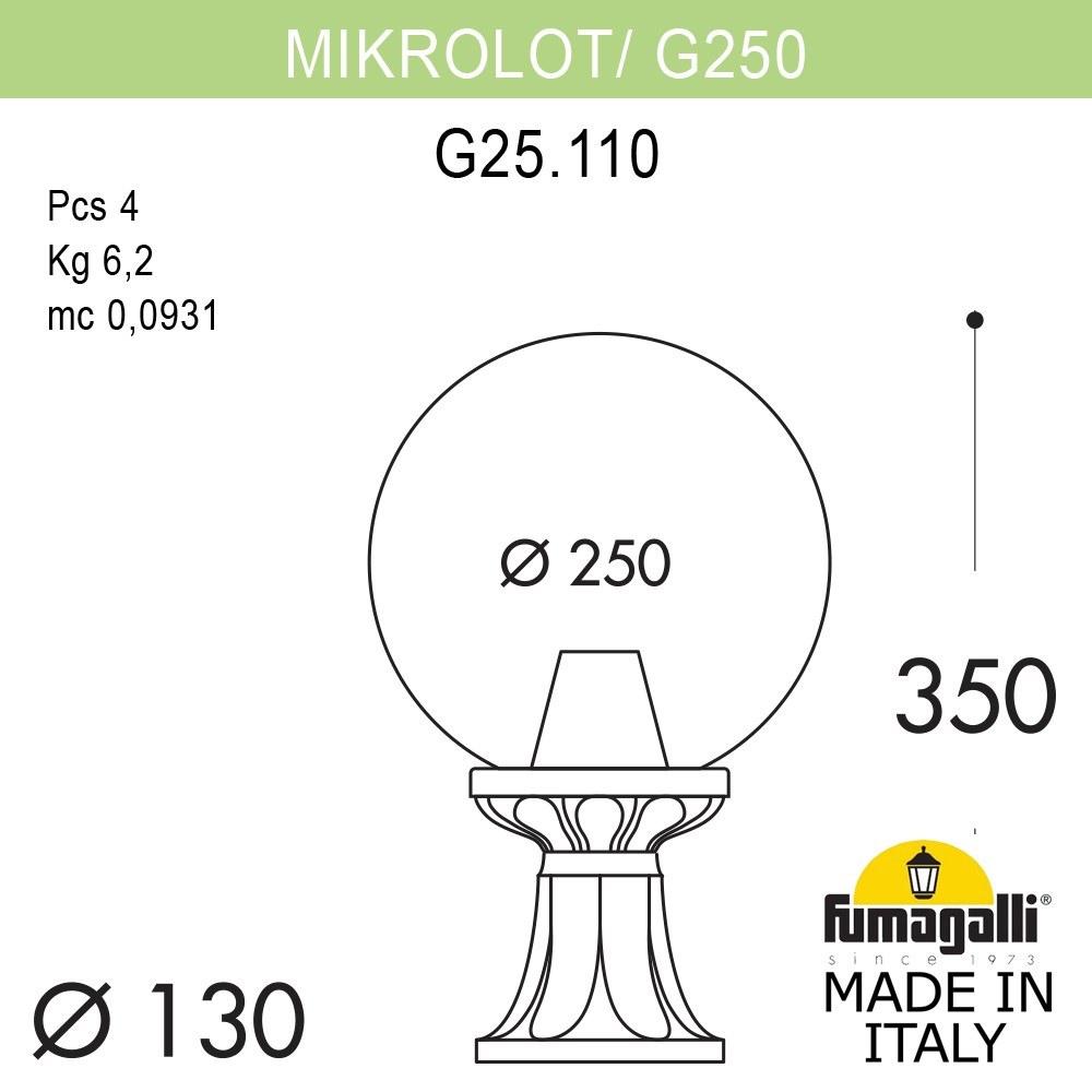 Ландшафтный фонарь FUMAGALLI MICROLOT/G250. G25.110.000.BYE27 - фото 2 - id-p77034482