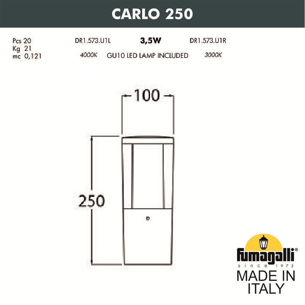 Ландшафтный фонарь FUMAGALLI CARLO 250 DR1.573.000.AXU1L - фото 2 - id-p77035313