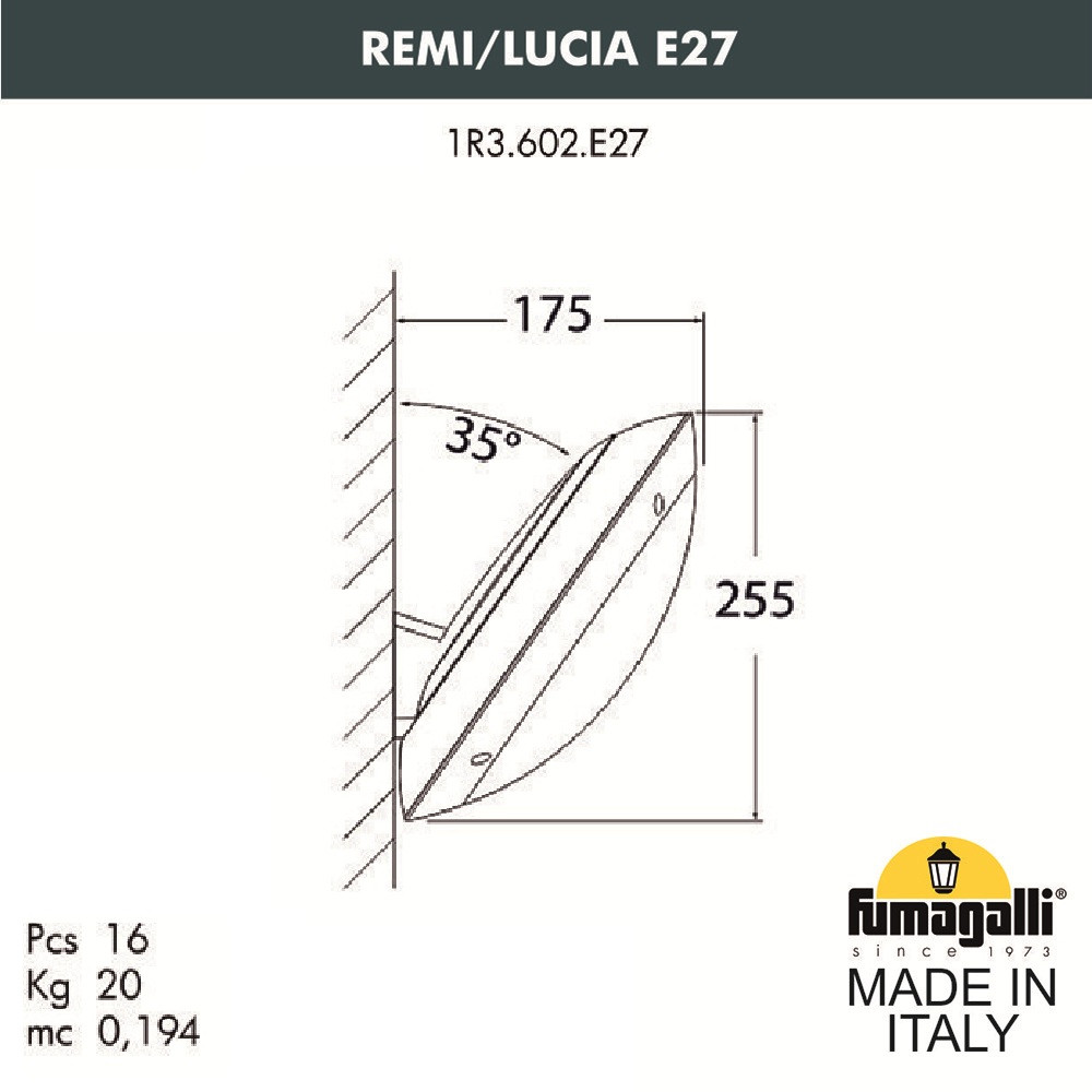 FUMAGALLI Уличное бра FUMAGALLI REMI/LUCIA 1R3.602.000.AYE27 - фото 2 - id-p77036388