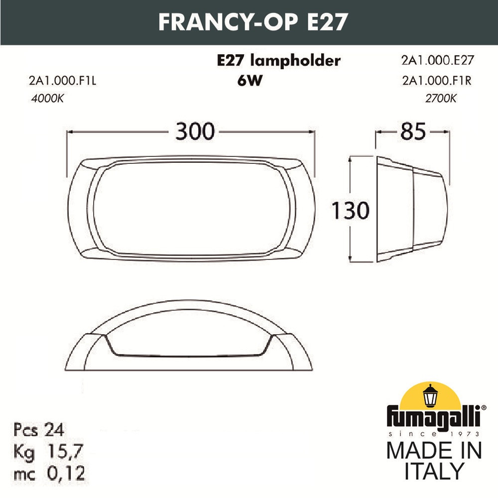 FUMAGALLI Уличное бра FUMAGALLI FRANCY-OP 2A1.000.000.WYF1R - фото 2 - id-p77036448