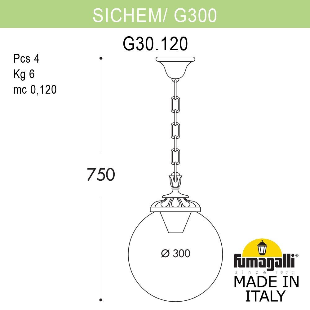 FUMAGALLI Подвесной уличный светильник FUMAGALLI SICHEM/G300. G30.120.000.AXE27 - фото 2 - id-p77034837