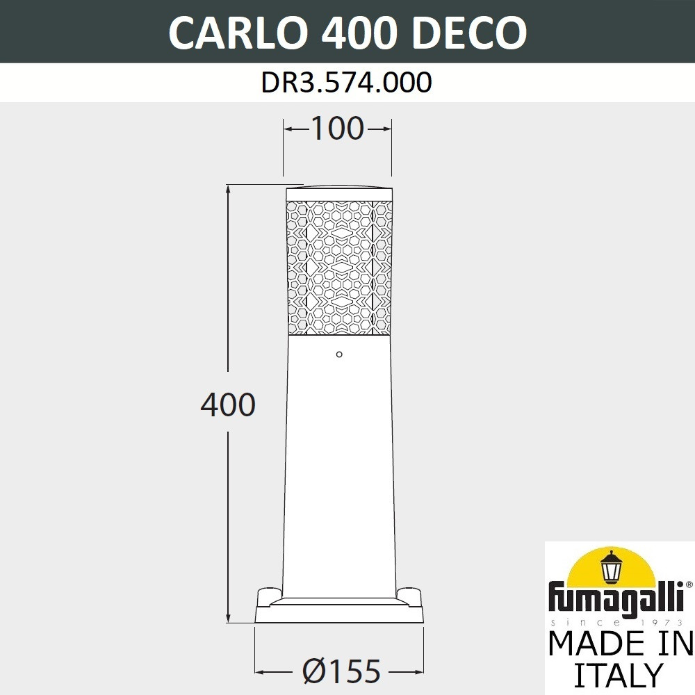 Ландшафтный фонарь FUMAGALLI CARLO DECO 400 DR3.574.000.WXU1L - фото 2 - id-p77036975