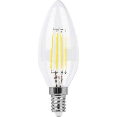 Лампа светодиодная филамент (5W) 230V E14 2700K филамент C35 прозрачная