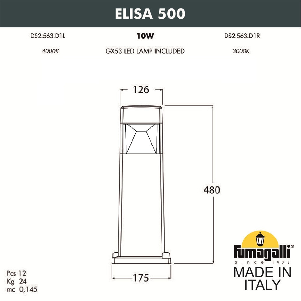 Ландшафтный фонарь FUMAGALLI ELISA 500 DS2.563.000.AXD1L - фото 2 - id-p77037069