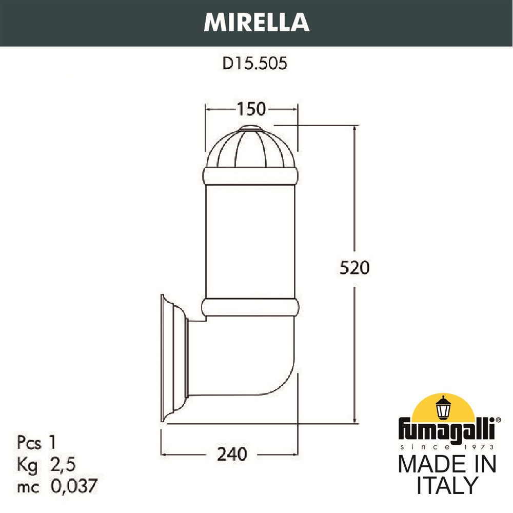 FUMAGALLI Светильник уличный настенный FUMAGALLI MIRELLA D15.505.000.AYE27 - фото 2 - id-p77035210