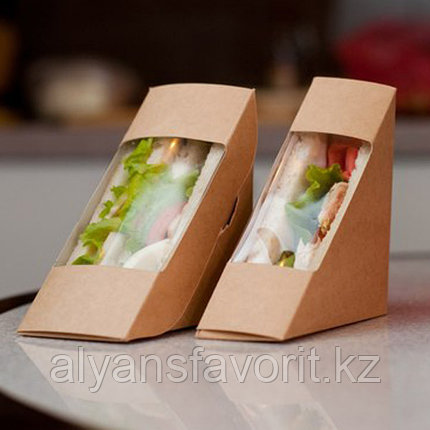 Упаковка для сендвичей ECO SANDWICH 70, размер: 130*130*70 мм. РФ, фото 2