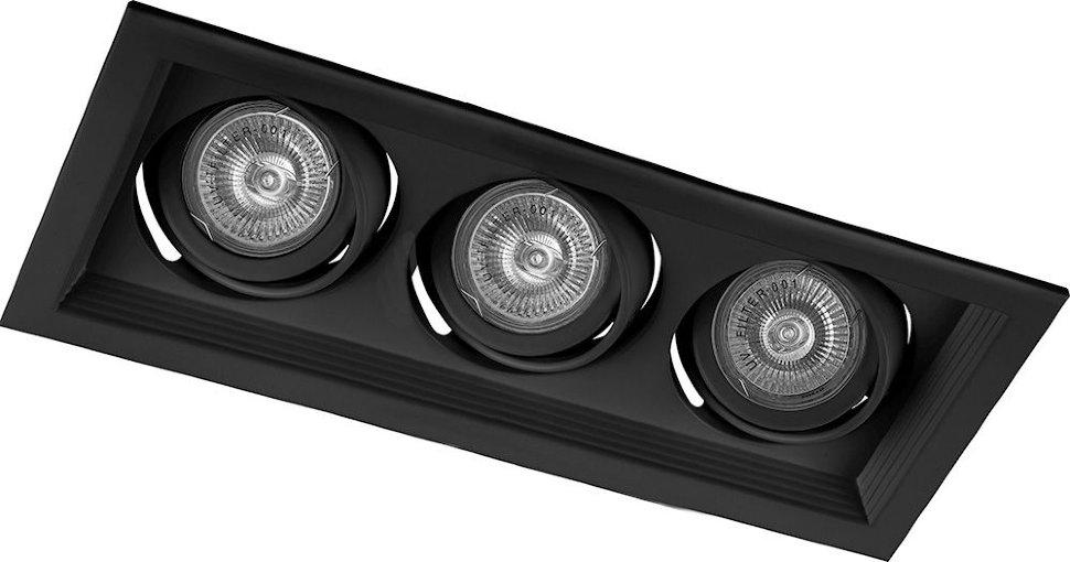 Светильник потолочный встраиваемый 3x50W MR16 G5.3 черный