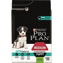 Pro Plan Medium Puppy Sensitive Digestion, корм для щенков с ягненком, уп.3кг.
