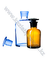 Банка (склянка) для реактивов, 250мл, прозрачная, с пришлиф. пробкой, широкая горловина