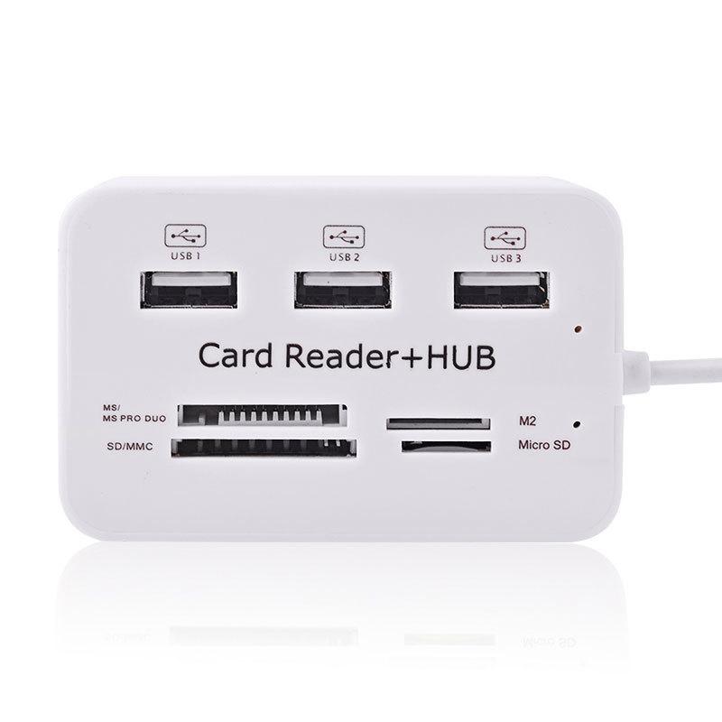Картридер USB хаб на 3 USB-порта и 4 слота для карт памяти, COMBO 2.0 - фото 3 - id-p80313583