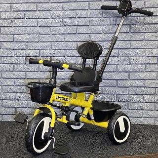 Трёхколёсный велосипед с ручкой NINO T-200-Yeloow ,,LECOCO Italy''