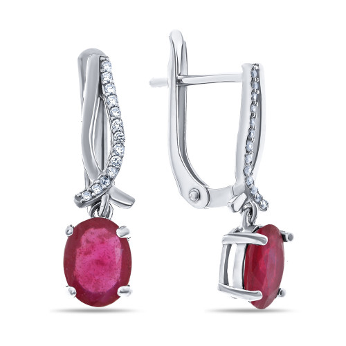 Серьги из серебра с рубином Teosa E-DRGR00750-RB